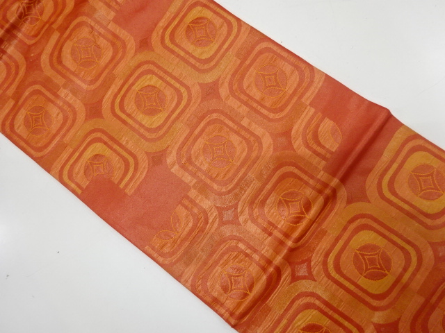 七宝模様織り出し　名古屋帯